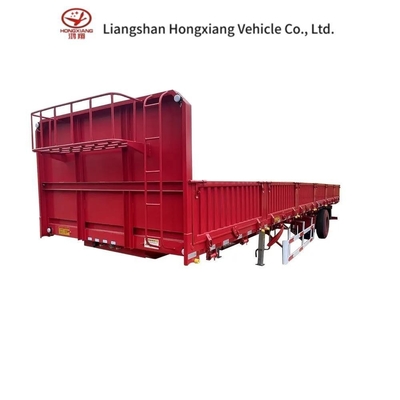 3 축 50tons 모래 바위 운송 반 트레일러 크로스 팔 타입 서펜션 시스템