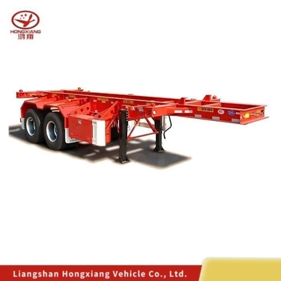 40FT 2 축 컨테이너 운송 스켈레톤 반 트레일러 16 타이어와 1820mm 발판
