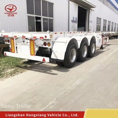 40FT 2 축 컨테이너 운송 스켈레톤 반 트레일러 16 타이어와 1820mm 발판
