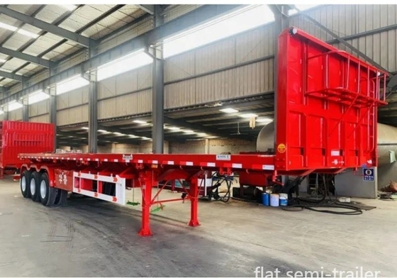 BPW 12t X 3 평면 침대 반 트레일러 60t 로딩 용량 및 에어백 서스펜션