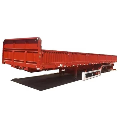 BPW 12t X 3 평면 침대 반 트레일러 60t 로딩 용량 및 에어백 서스펜션